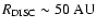 $R_{{\rm DISC}}\sim 50~{\rm AU}$