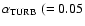 $\alpha_{{\rm TURB}}\;(=0.05$