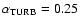 $\alpha _{{\rm TURB}}=0.25$