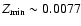 $Z_{\min} \sim 0.0077$