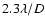 $2.3 \lambda/D$