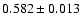 $0.582 \pm 0.013$