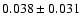 $0.038 \pm 0.031$
