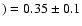 $)=0.35\pm0.1$