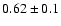 $0.62\pm 0.1$