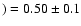 $)=0.50\pm0.1$