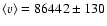$\left<{v}\right>=86442\pm130$