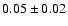 $0.05 \pm 0.02$