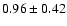 $0.96\pm0.42$
