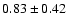 $0.83\pm0.42$