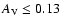 $A_{\rm V} \le 0.13$
