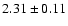 $ 2.31 \pm 0.11$