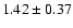 $1.42\pm0.37$