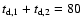 $t_{\rm d,1}+t_{\rm d,2}=80$