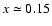 $x\simeq0.15$