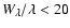 $W_{\lambda} / \lambda < 20$