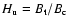 $H_{\rm u}=B_{\rm t}/B_{\rm c}$