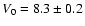$V_0=8.3 \pm 0.2$