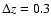 $\Delta z = 0.3$