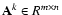${\bf A}^{k}\in R^{m\times n}$