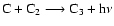 $\rm C + C_2 \longrightarrow C_3 + h\nu$