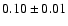 $0.10\pm 0.01$