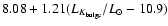 $8.08 + 1.21(L_{K_{\rm bulge}}/L_{\odot}-10.9)$