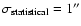 $\sigma_{\rm statistical}=1''$