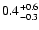 $0.4^{\rm +0.6}_{-0.3}$