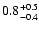 $0.8^{\rm +0.5}_{-0.4}$