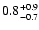 $0.8^{\rm +0.9}_{-0.7}$