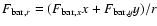 $F_{{\rm bar},r}=(F_{{\rm bar},x}x+F_{{\rm bar},y}y)/r$