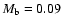 $M_{\rm b}=0.09$