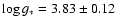 $\log g_* = 3.83\pm 0.12$