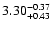 $\rm 3.30^{-0.37}_{+0.43}$