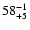 $\rm 58^{-1}_{+5}$