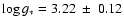 $\log g_*=3.22~\pm~0.12$