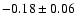 $-0.18\pm0.06$
