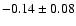 $-0.14\pm0.08$