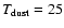 $T_{\rm
dust}=25$