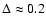 $\Delta \approx 0.2$