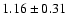 $1.16\pm0.31$