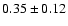 $ 0.35\pm0.12 $