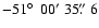 $-51\hbox{$^\circ$ }~00'~35\hbox{$.\!\!^{\prime\prime}$ }6$