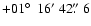 $+01\hbox{$^\circ$ }~16'~42\hbox{$.\!\!^{\prime\prime}$ }6$