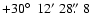 $+30\hbox{$^\circ$ }~12'~28\hbox{$.\!\!^{\prime\prime}$ }8$
