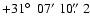 $+31\hbox{$^\circ$ }~07'~10\hbox{$.\!\!^{\prime\prime}$ }2$
