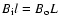 $B_{\rm i} l = B_{\rm o} L$