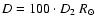 $D = 100\cdot D_{2}~R_\odot$