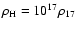 $\rho_{\rm H} = 10^{17}\rho_{17}$